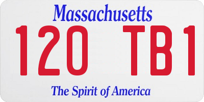 MA license plate 120TB1