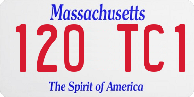 MA license plate 120TC1