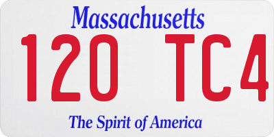 MA license plate 120TC4