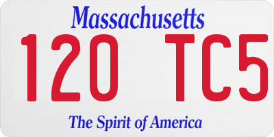 MA license plate 120TC5