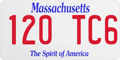 MA license plate 120TC6