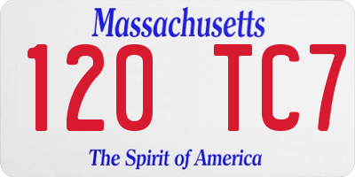 MA license plate 120TC7