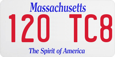 MA license plate 120TC8