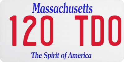 MA license plate 120TD0