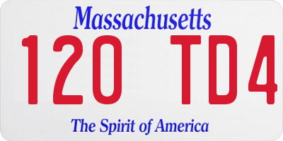MA license plate 120TD4
