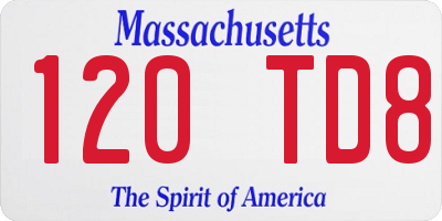 MA license plate 120TD8