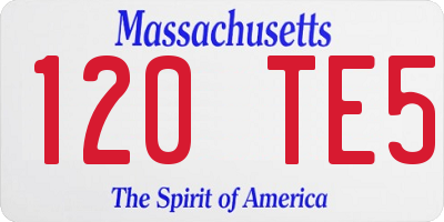 MA license plate 120TE5