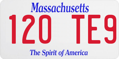 MA license plate 120TE9