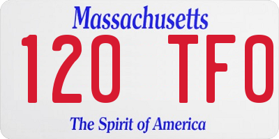 MA license plate 120TF0