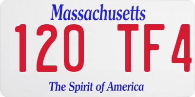 MA license plate 120TF4