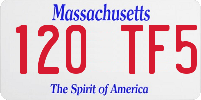 MA license plate 120TF5
