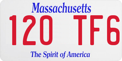 MA license plate 120TF6