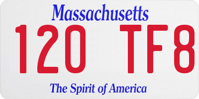 MA license plate 120TF8