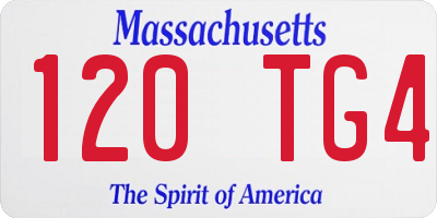 MA license plate 120TG4