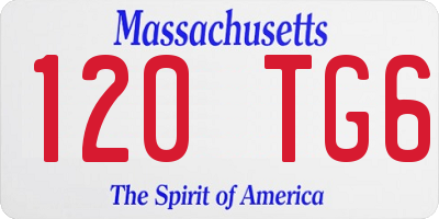 MA license plate 120TG6