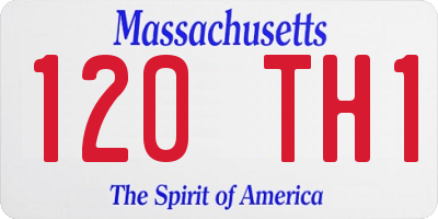 MA license plate 120TH1