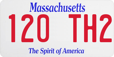 MA license plate 120TH2
