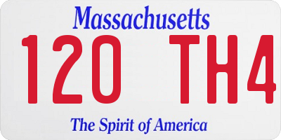 MA license plate 120TH4