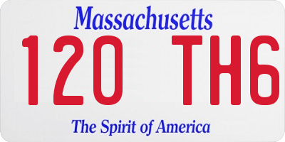 MA license plate 120TH6