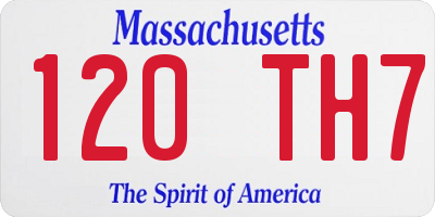 MA license plate 120TH7
