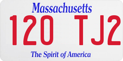 MA license plate 120TJ2