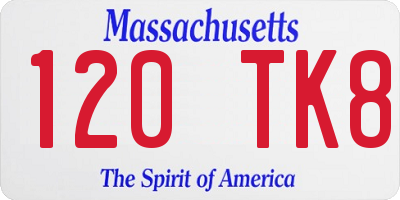 MA license plate 120TK8