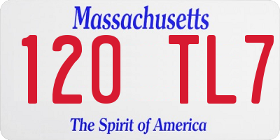 MA license plate 120TL7