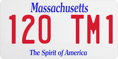 MA license plate 120TM1