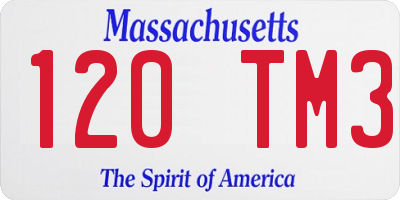 MA license plate 120TM3