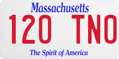 MA license plate 120TN0