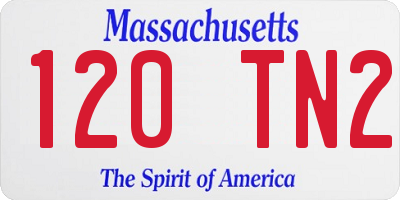 MA license plate 120TN2