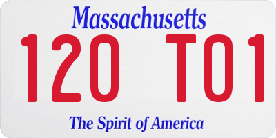 MA license plate 120TO1