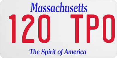 MA license plate 120TP0