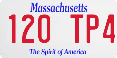 MA license plate 120TP4