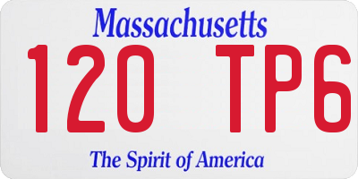 MA license plate 120TP6