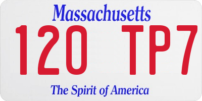 MA license plate 120TP7
