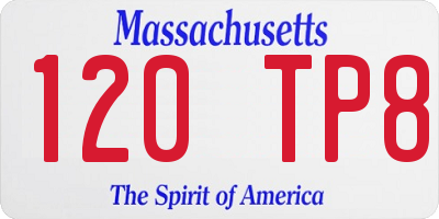 MA license plate 120TP8