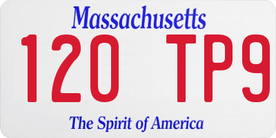 MA license plate 120TP9