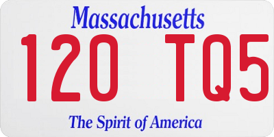 MA license plate 120TQ5