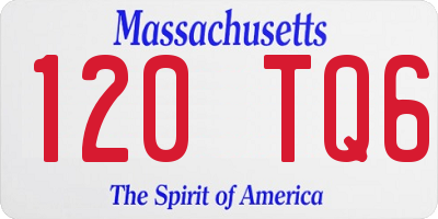 MA license plate 120TQ6