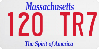 MA license plate 120TR7