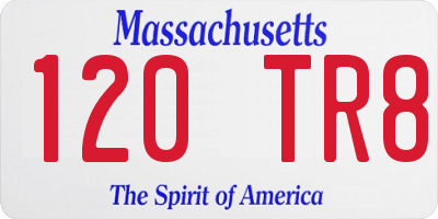 MA license plate 120TR8