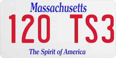 MA license plate 120TS3