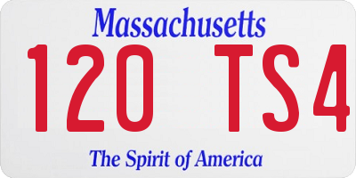 MA license plate 120TS4