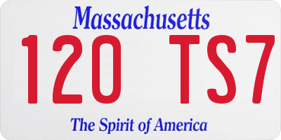MA license plate 120TS7