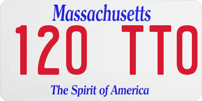 MA license plate 120TT0