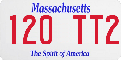 MA license plate 120TT2