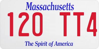 MA license plate 120TT4