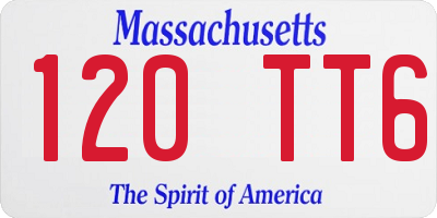 MA license plate 120TT6
