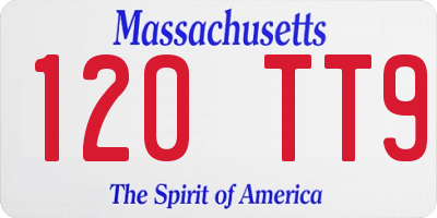 MA license plate 120TT9